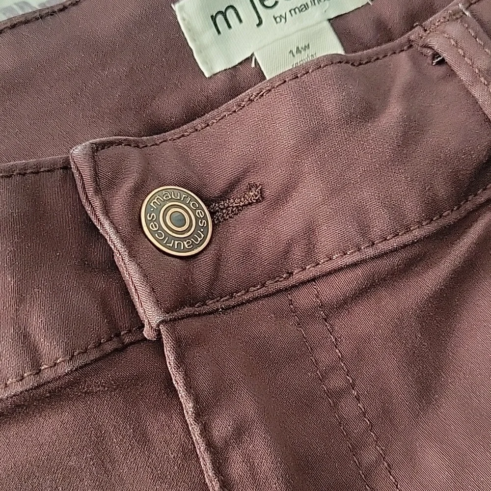 Women's Burgundy Brown Jeggin Jeans - Picture 4 of 6
